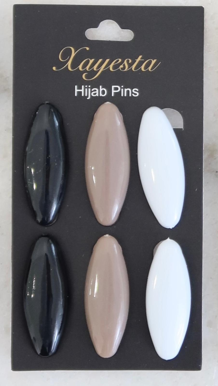 Hijab Black/Brown/White Pins