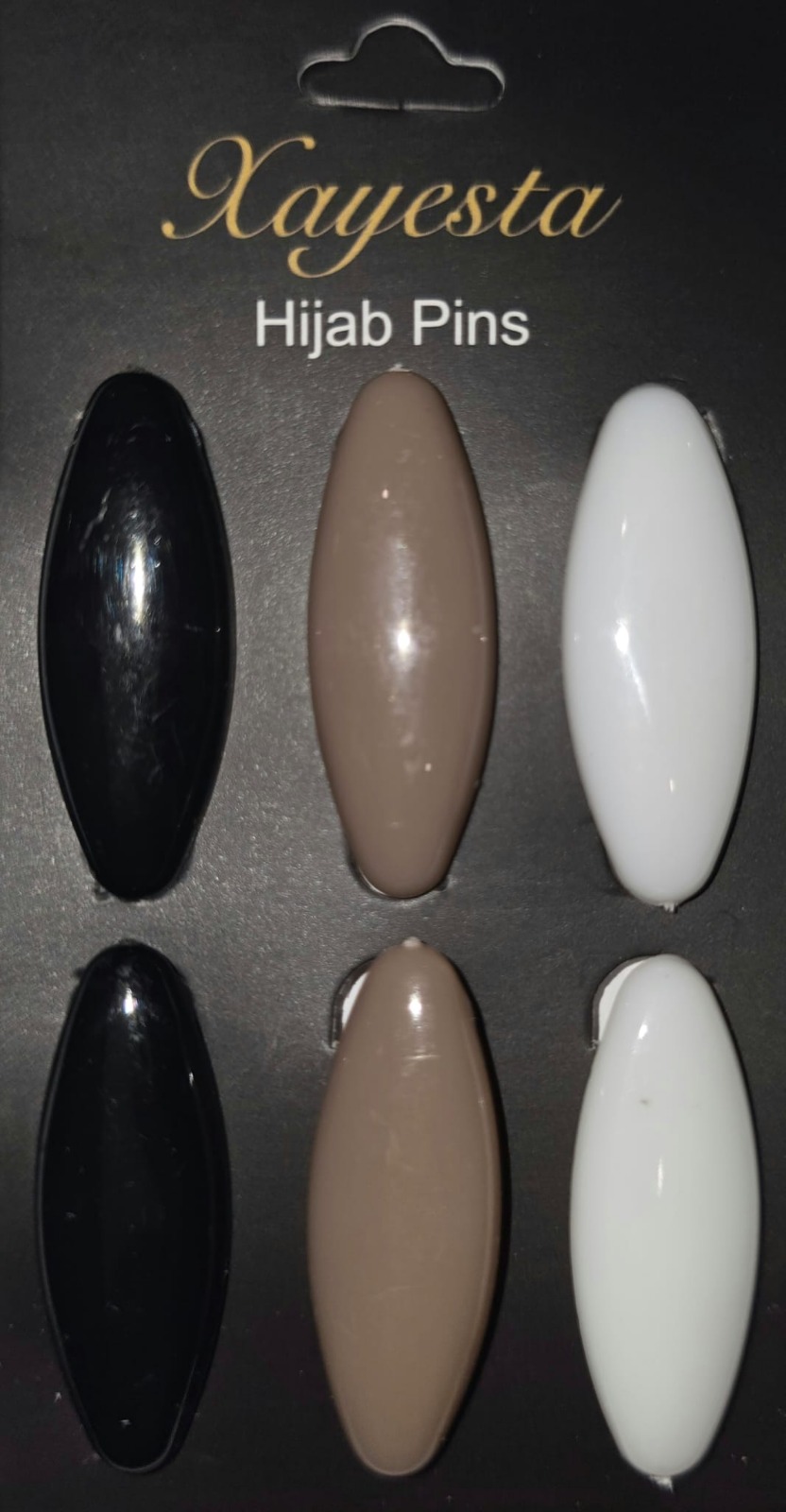 Hijab Black/Brown/White Pins